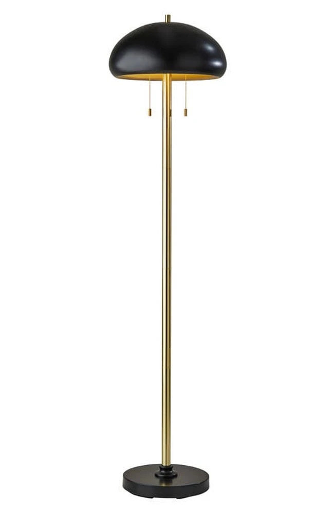 ADESSO LIGHTING Cap Floor Lamp in Black Antique Brass at Nordstrom