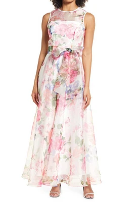 Eliza J Floral Organza Jumpsuit Piv at Nordstrom,