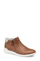 Johnston & Murphy Emery Zip Bootie Cognac Washed Sheepskin at Nordstrom,