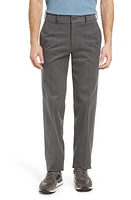 Berle Charleston Khakis Flat Front Brushed Stretch Twill Pants Grey at Nordstrom,