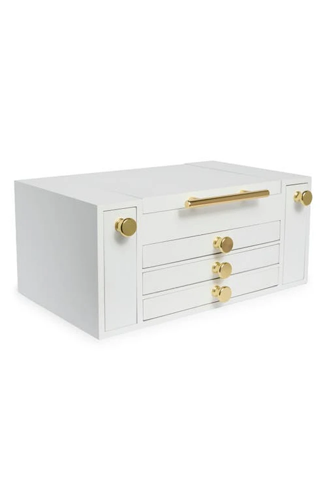 Nordstrom Wooden Jewelry Box in White- Gold at Nordstrom