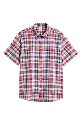 Brooks Brothers Madras Short Sleeve Button-Down Shirt Archivemadras at Nordstrom,