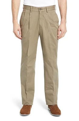 Berle Charleston Khakis Pleated Chino Pants Olive at Nordstrom,