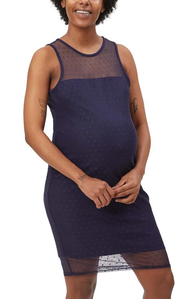 Stowaway Collection Shadow Dot Maternity Sheath Dress in Navy at Nordstrom