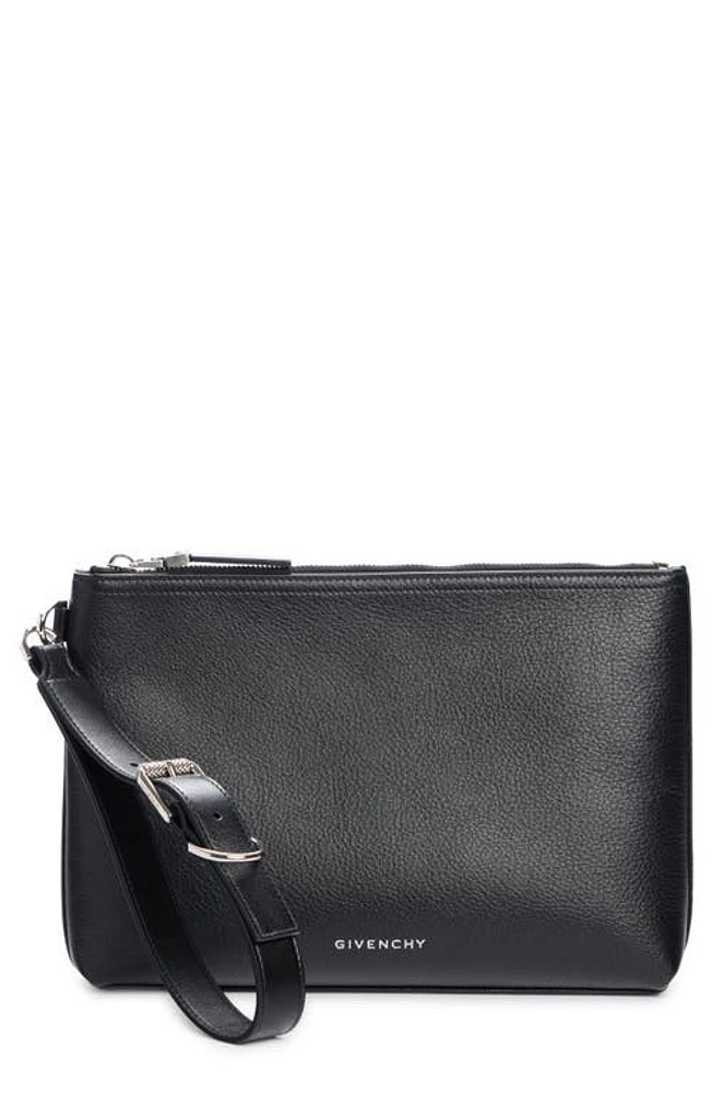 Givenchy Voyou Leather Zip Pouch in Black at Nordstrom