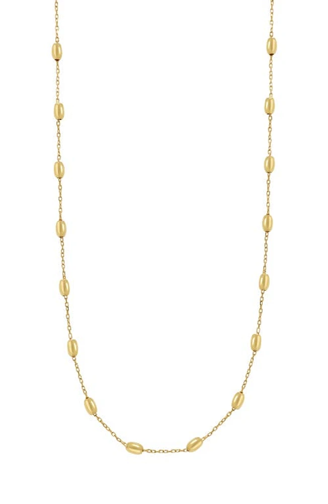 Bony Levy 14K Gold Bead Station Necklace in 14K Yellow Gold at Nordstrom, Size 18