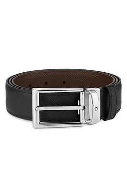 Montblanc Trapeze Reversible Leather Belt in Black/Brown at Nordstrom