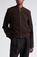 TOTEME Wool Blend Felt Sartorial Flight Jacket in Espresso at Nordstrom, Size 4 Us