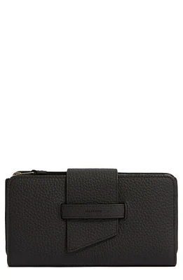 AllSaints Ray Leather Wallet in Black at Nordstrom