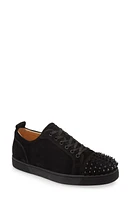 Christian Louboutin Louis Junior Spikes Sneaker Black/Black at Nordstrom