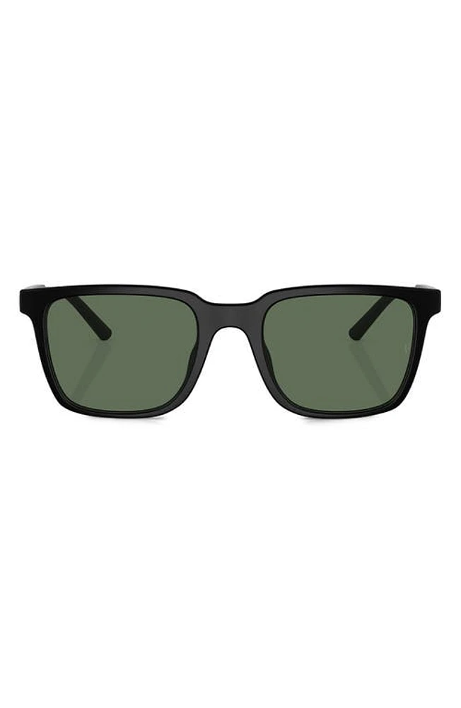 Oliver Peoples Roger Federer 52mm Polarized Rectangular Sunglasses in Matte Black Polarized at Nordstrom