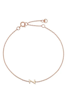 BYCHARI Initial Pendant Bracelet in 14K Rose Gold-Z at Nordstrom