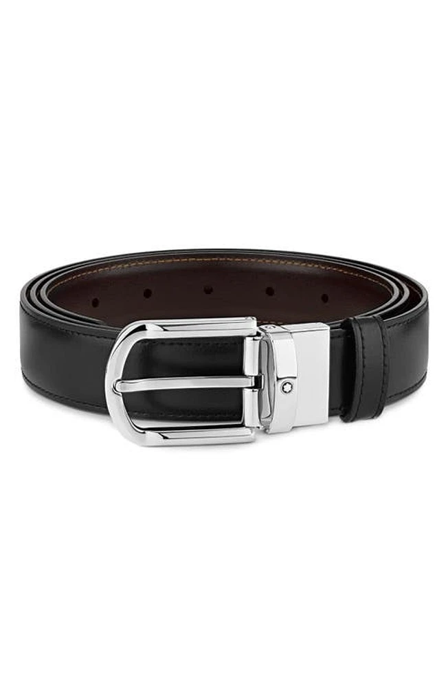 Montblanc Reversible Leather Belt in Black/Brown at Nordstrom