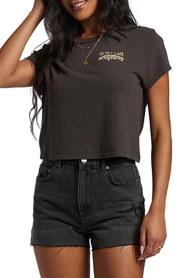 Billabong Season of the Sun Cotton Graphic Crop T-Shirt Off Black at Nordstrom,