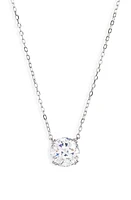 Nordstrom Round Cubic Zirconia Pendant Necklace in Platinum Plated at Nordstrom