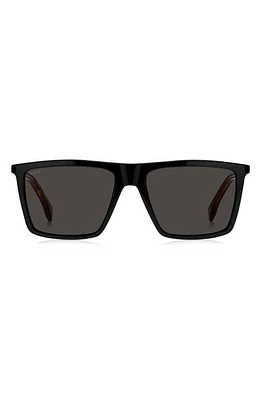 BOSS 56mm Flat Top Sunglasses in Black/Havana at Nordstrom