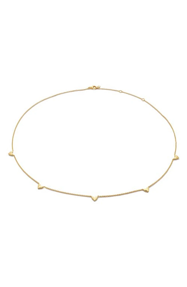 Monica Vinader Heart Station Necklace in 18K Gold Vermeil at Nordstrom