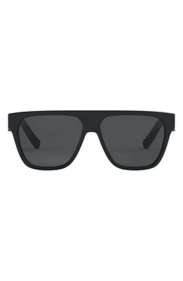 'DiorB23 S3I 57mm Geometric Sunglasses in Shiny Black /Smoke at Nordstrom