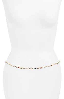 VIDAKUSH Rectangular Crystal Station Belly Chain in Multi/Gold at Nordstrom