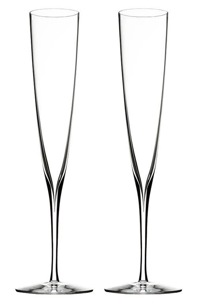 Waterford Elegance Set of 2 Fine Crystal Champagne Trumpet Flutes in Clear at Nordstrom