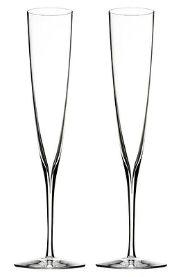 Waterford Elegance Set of 2 Fine Crystal Champagne Trumpet Flutes in Clear at Nordstrom