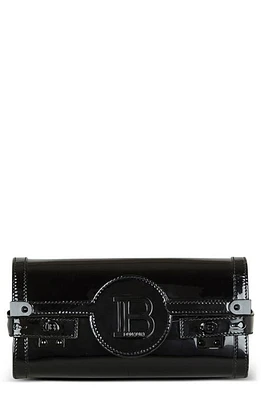 Balmain B-Buzz 23 Patent Calfskin Leather Clutch in 0Pa Black at Nordstrom