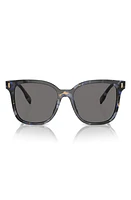 Tory Burch 53mm Polarized Square Sunglasses in Dark Grey/Blue Tort at Nordstrom