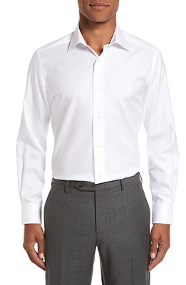 David Donahue Trim Fit Royal Oxford Dress Shirt at Nordstrom