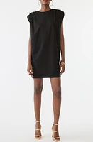 GSTQ Pleated Padded Shoulder Shift Dress at Nordstrom,