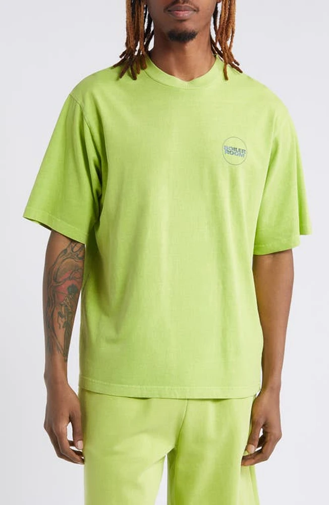 BOILER ROOM Core Cotton T-Shirt Lime at Nordstrom,