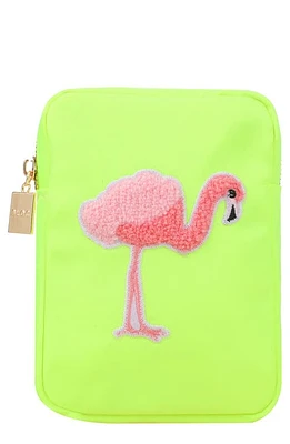 Bloc Bags Mini Flamingo Cosmetics Bag in Neon Yellow at Nordstrom