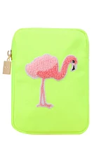 Bloc Bags Mini Flamingo Cosmetics Bag in Neon Yellow at Nordstrom