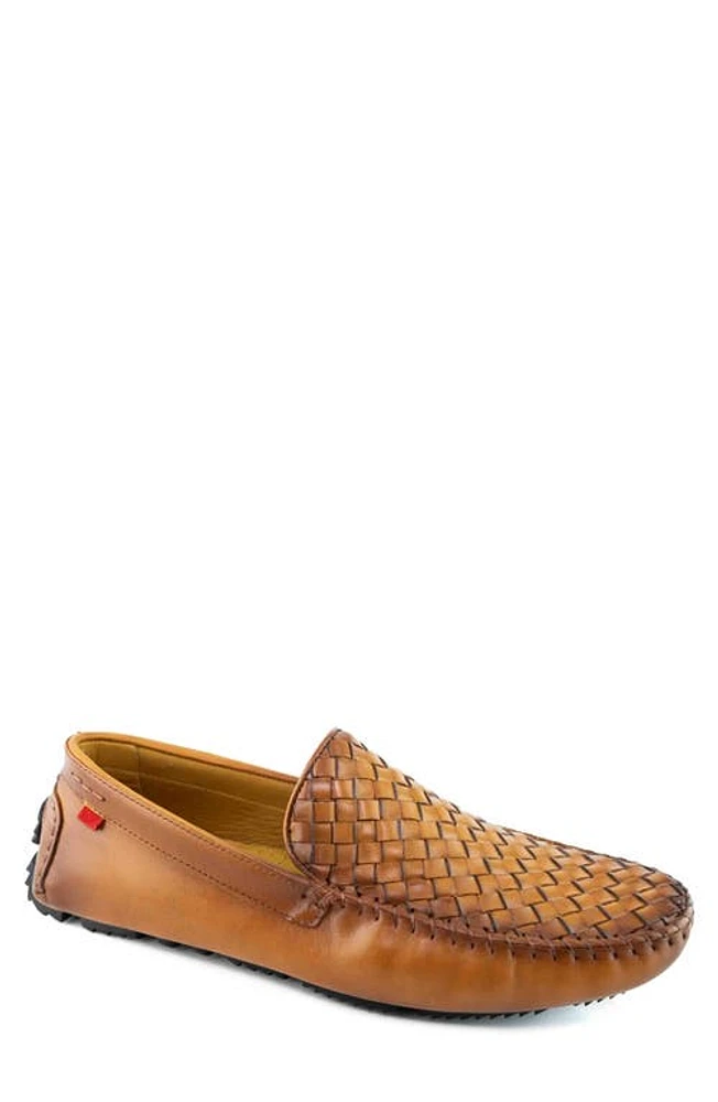 Marc Joseph New York Spring Street Woven Leather Driving Loafer Cognac Basket Napa at Nordstrom,