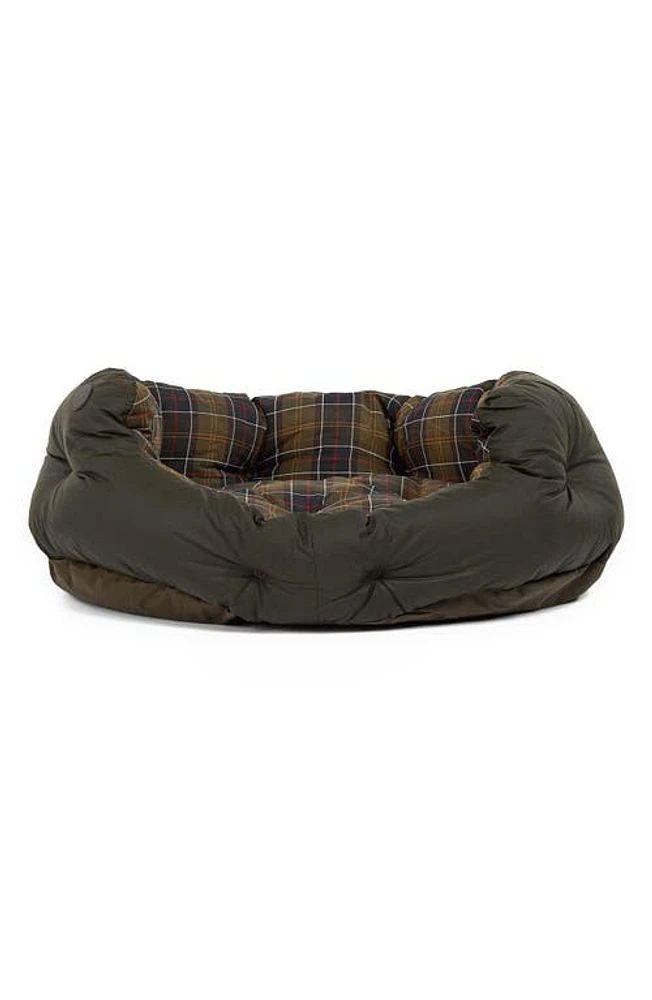 Barbour Waxed Cotton Dog Bed in Classic Tartan/Olive at Nordstrom