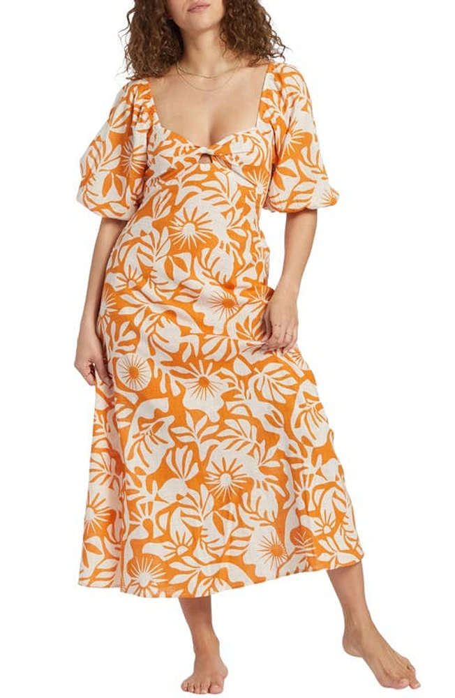 Billabong Paradise Cove 2 Cotton Midi Dress Dried Mango at Nordstrom,