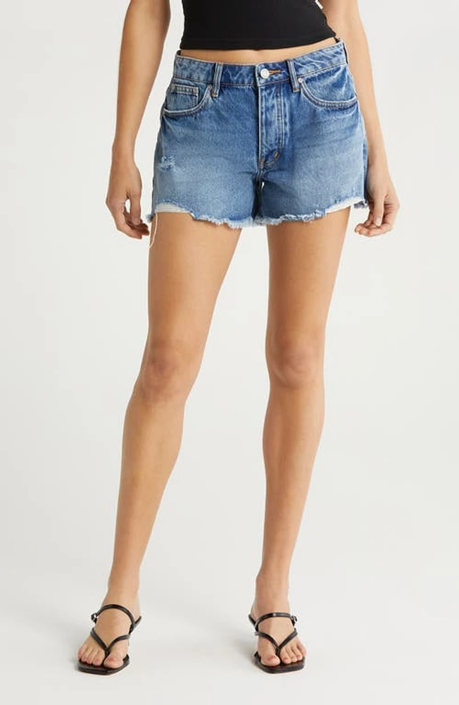 PURPLE BRAND Denim Cutoff Shorts Mid Indigo at Nordstrom,