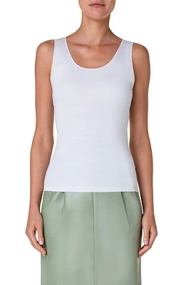 Akris Stretch Silk Tank Top in Ecru at Nordstrom, Size 14