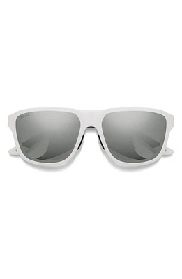 Smith Embark 58mm ChromaPop Polarized Square Sunglasses in White /Platinum Mirror at Nordstrom