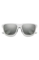 Smith Embark 58mm ChromaPop Polarized Square Sunglasses in White /Platinum Mirror at Nordstrom