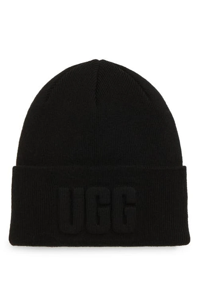 UGG(r) 3D Logo Beanie in Black at Nordstrom