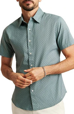 Bonobos Riviera Slim Fit Dot Stretch Short Sleeve Button-Up Shirt in Salt-Pond Dot at Nordstrom, Size Xx-Large