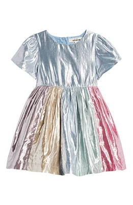 Mini Boden Kids' Colorblocked Metallic Party Dress Multi at Nordstrom,