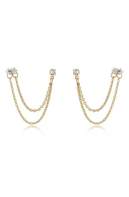 Ettika Double Piercing Chain Drop Earrings in Gold at Nordstrom