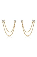 Ettika Double Piercing Chain Drop Earrings in Gold at Nordstrom