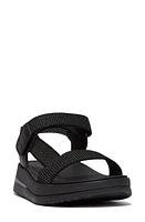 FitFlop Surff Two Tone Webbing Platform Sandal Black at Nordstrom,