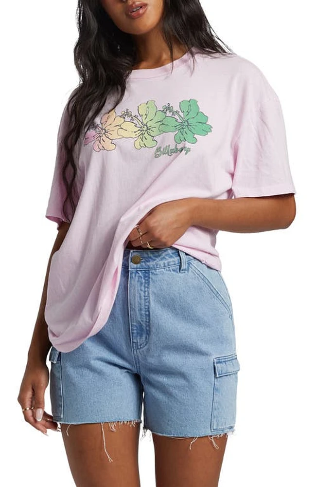 Billabong Aloha All Day Oversize Cotton Graphic T-Shirt Sweet Pink at Nordstrom,