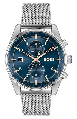 BOSS Skytraveller Chronograph Mesh Strap Watch