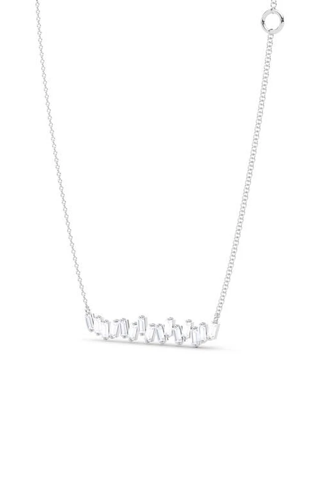 HauteCarat Baguette Lab Created Diamond Bar Pendant Necklace in 18K Gold at Nordstrom