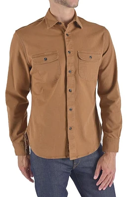 HIROSHI KATO The Brace Button-Up Shirt Whiskey at Nordstrom,