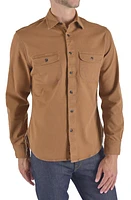 HIROSHI KATO The Brace Button-Up Shirt Whiskey at Nordstrom,